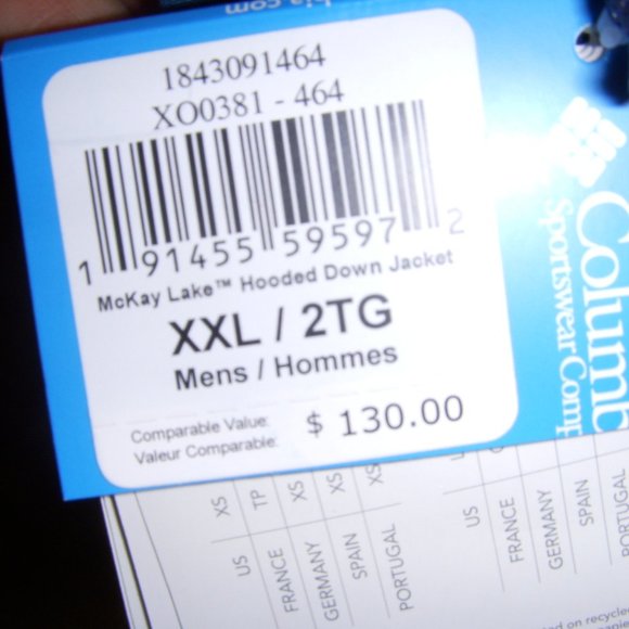 NWT NAVY Men's XXL Columbia McKay Lake Hooded - Picture 3 of 5